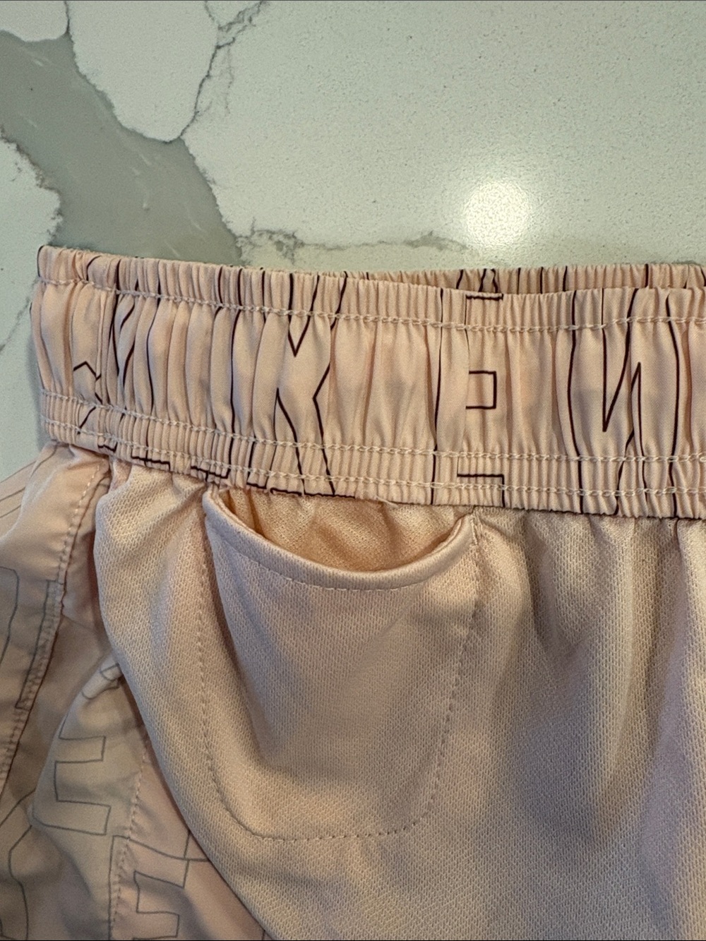 Nike Dri-Fit Running Shorts ~ Small ~ Pink with Burgundy Wordmark Throughout - Picture 13 of 16
